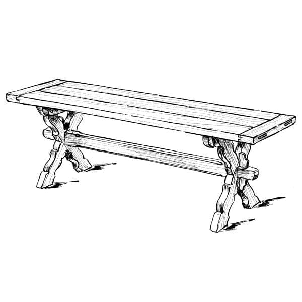 Woodworking Project Paper Plan to Build Sawbuck Bench alt 0
