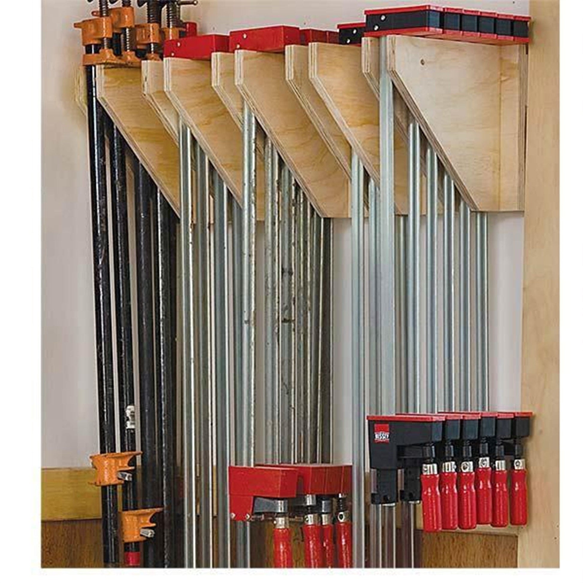 Woodworking Project Paper Plan to Build Wall-Mounted Clamp Rack alt 0