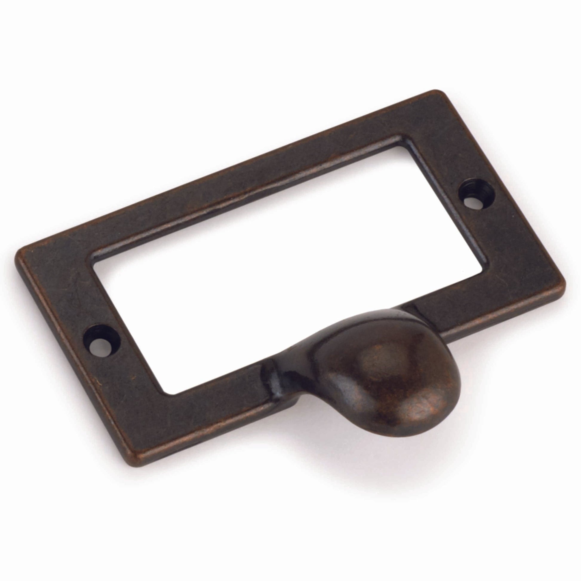 Drawer Pull with Card Holder Dark Copper Finish alt 0