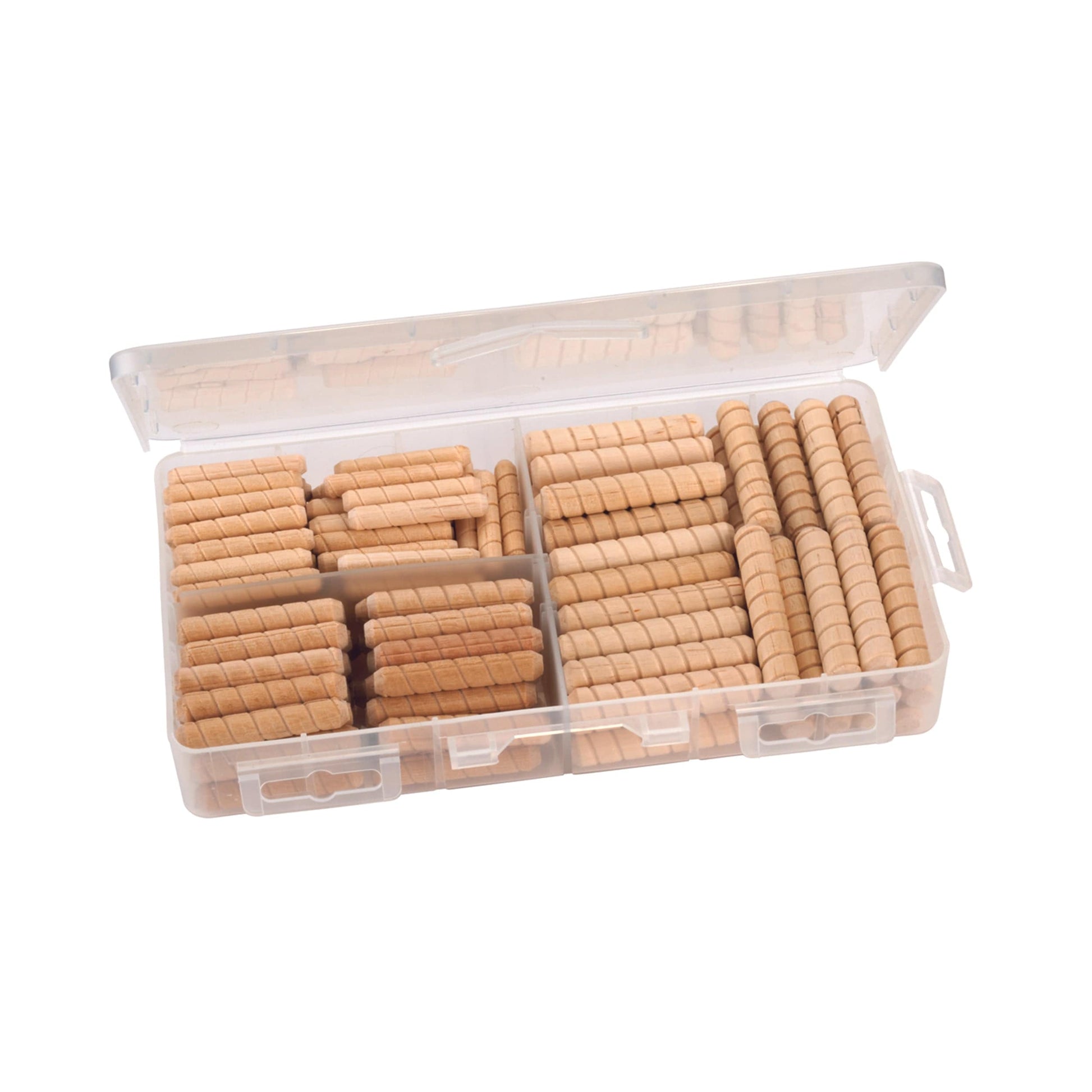 Spiral Groove Wood Dowel Pins - Assorted - 120 Piece alt 0