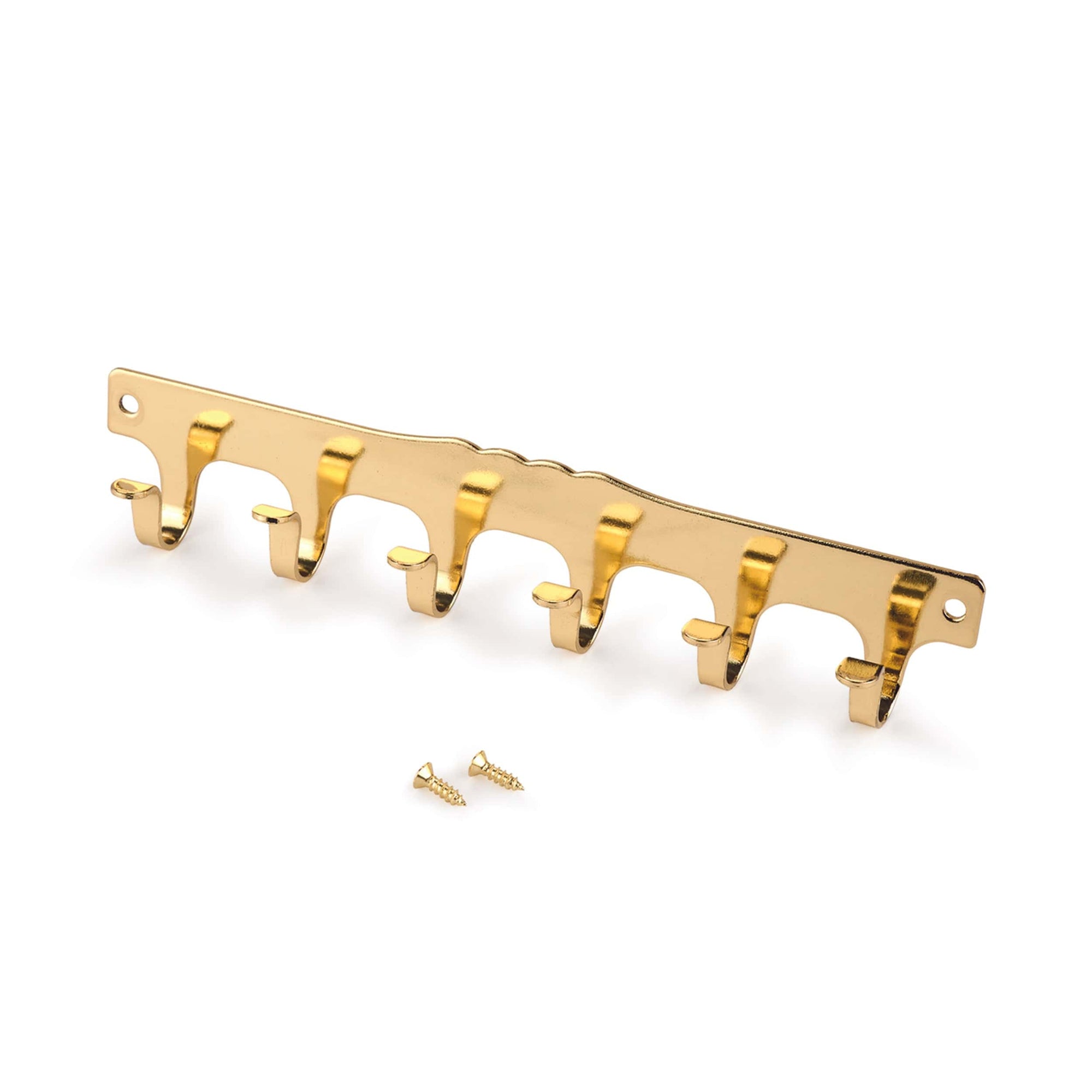 6-Hook Strip Brass Plated alt 0