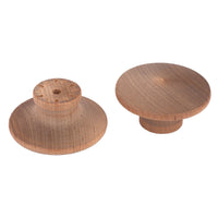 Mushroom Knob w/Screws - Birch - 2" Diameter - 1" Tall - 2 Piece alt 0