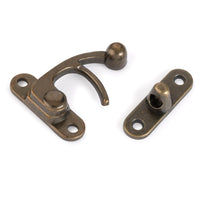 Hook Latch with Screws - Large - Antique Brass alt 0