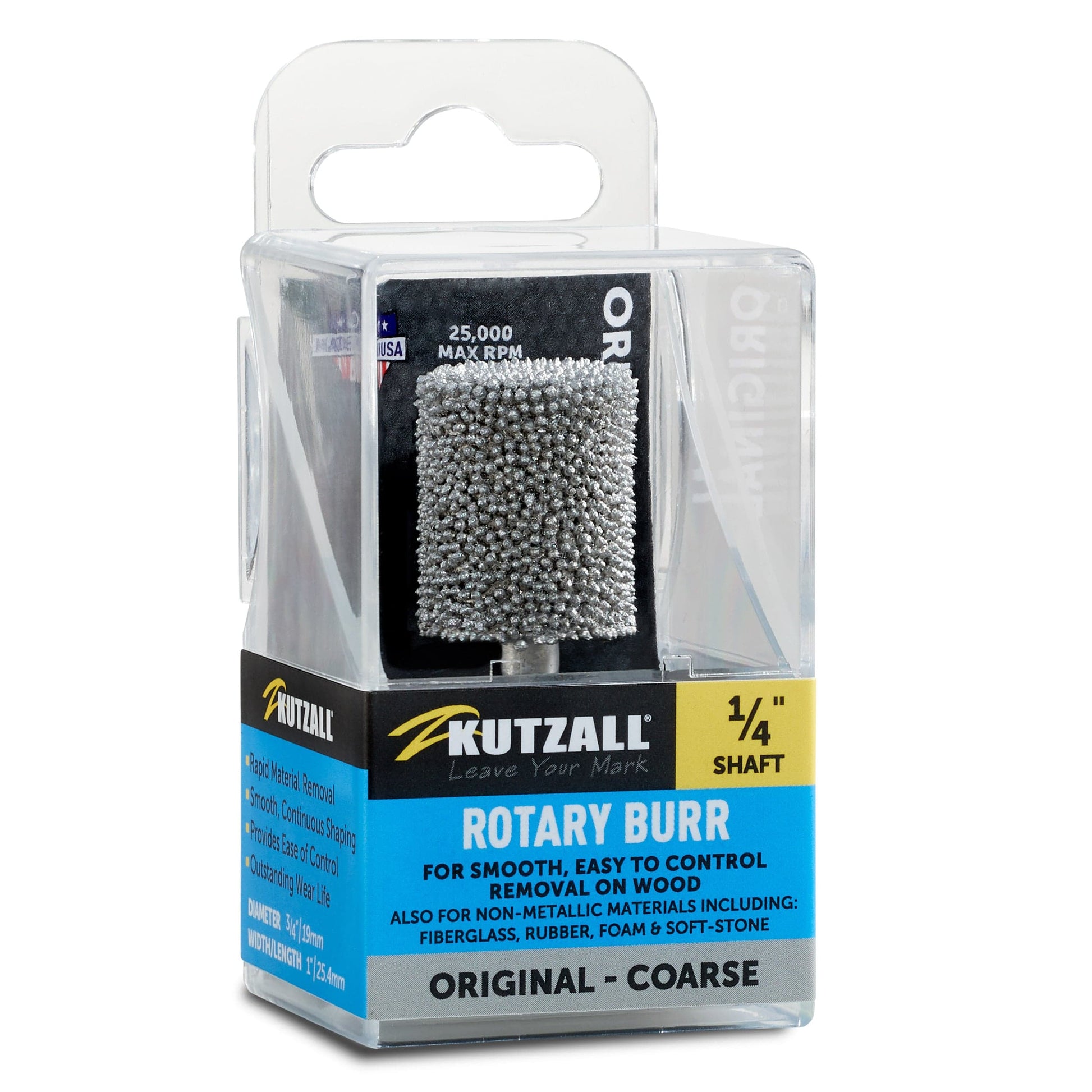 Original Cylinder Burr, 1/4" Shaft, Coarse (3/4" x 1") alt 0