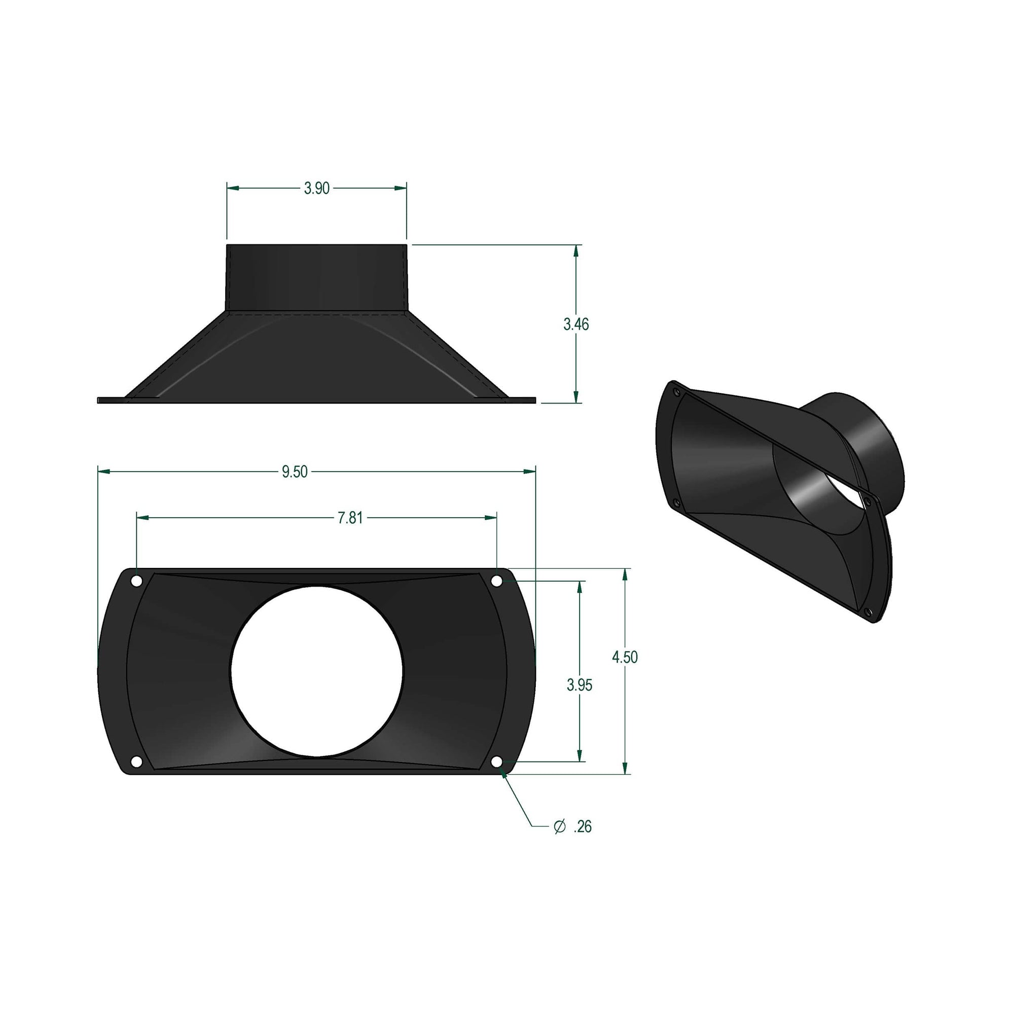 4" ABS Bell Nozzle Dust Collection Fitting alt 0