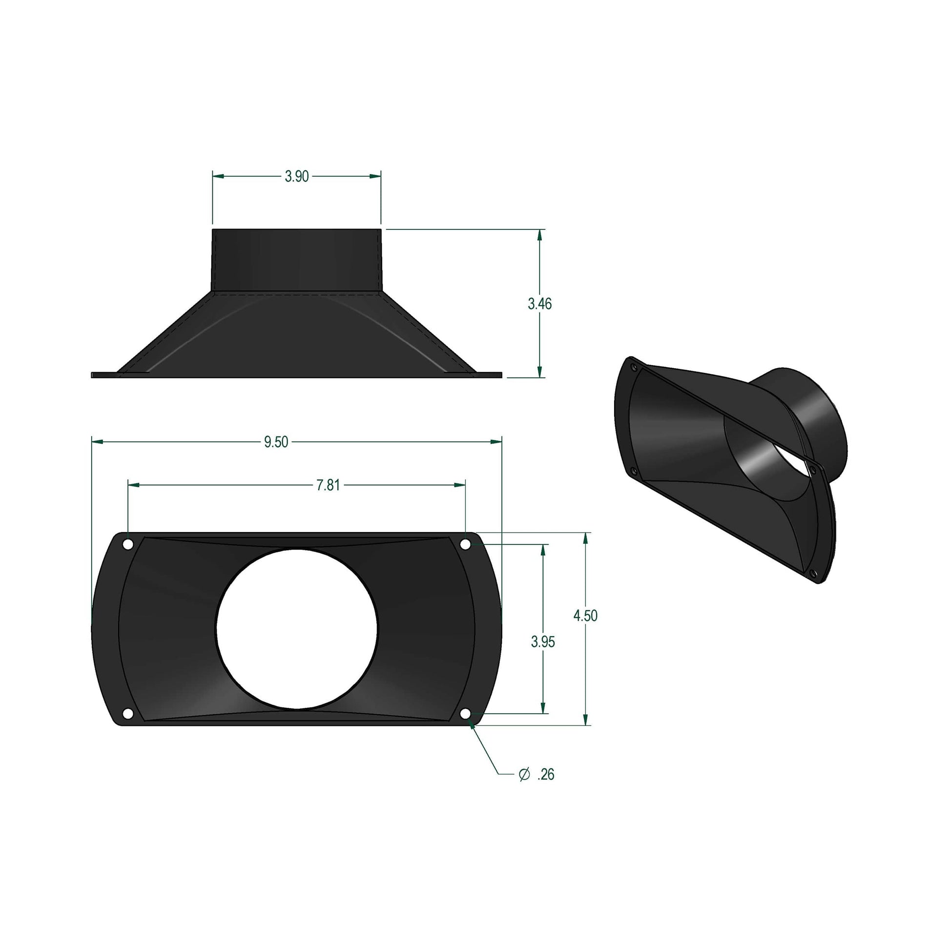 4" ABS Bell Nozzle Dust Collection Fitting alt 0