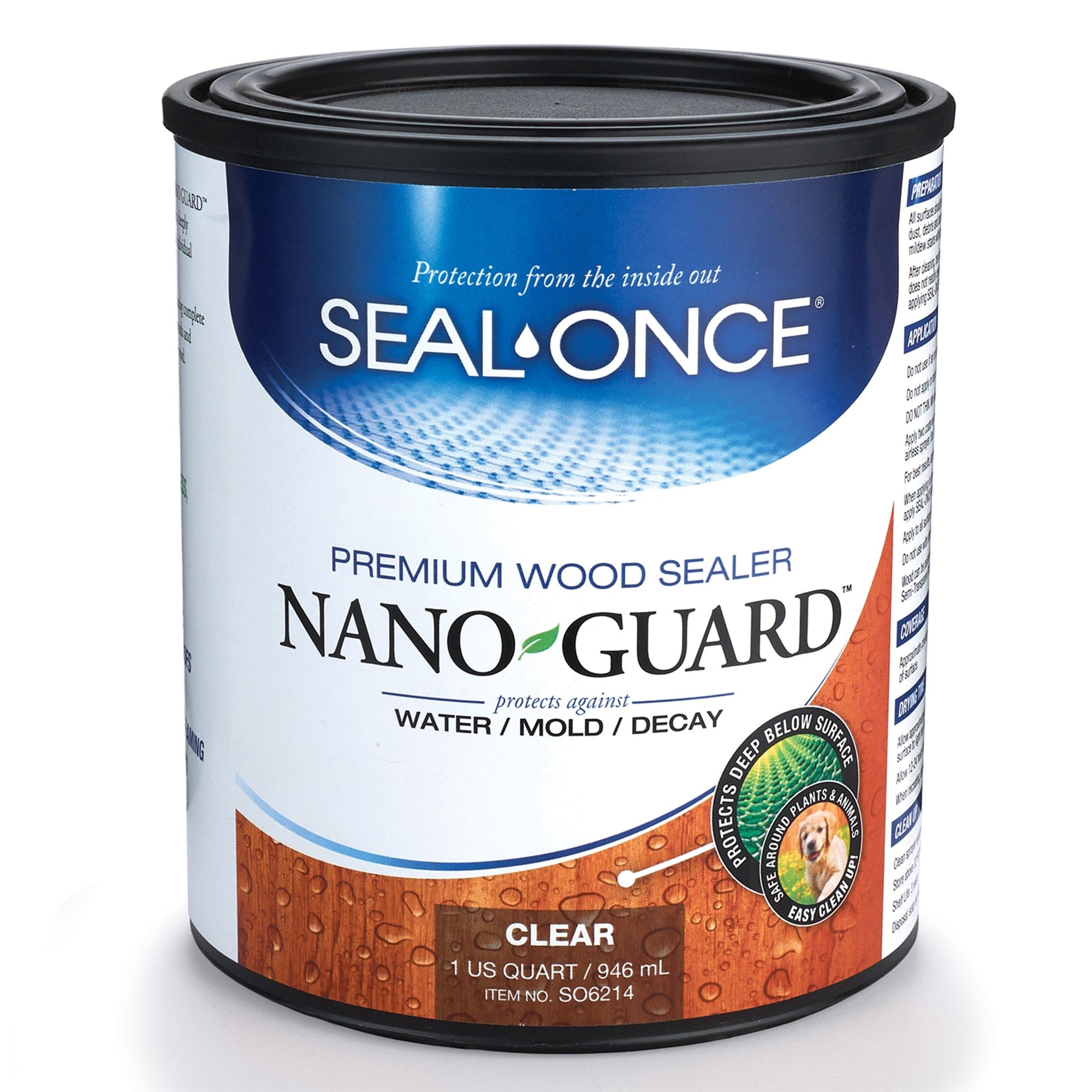 Seal-Once Nano Guard Wood Sealer - Water Based - Clear - Quart alt 0