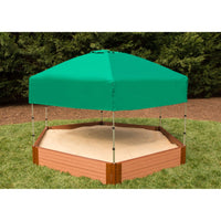 Classic Sienna 7' x  8' x 11" Composite Hexagon Sandbox Kit with Telescoping Canopy/Cover - 2" profile alt 0