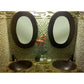 Master Bath Oval Self Rimming Hammered Copper Bathroom Sink alt 0
