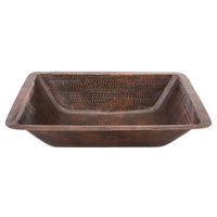 Rectangle Under Counter Hammered Copper Bathroom Sink alt 0