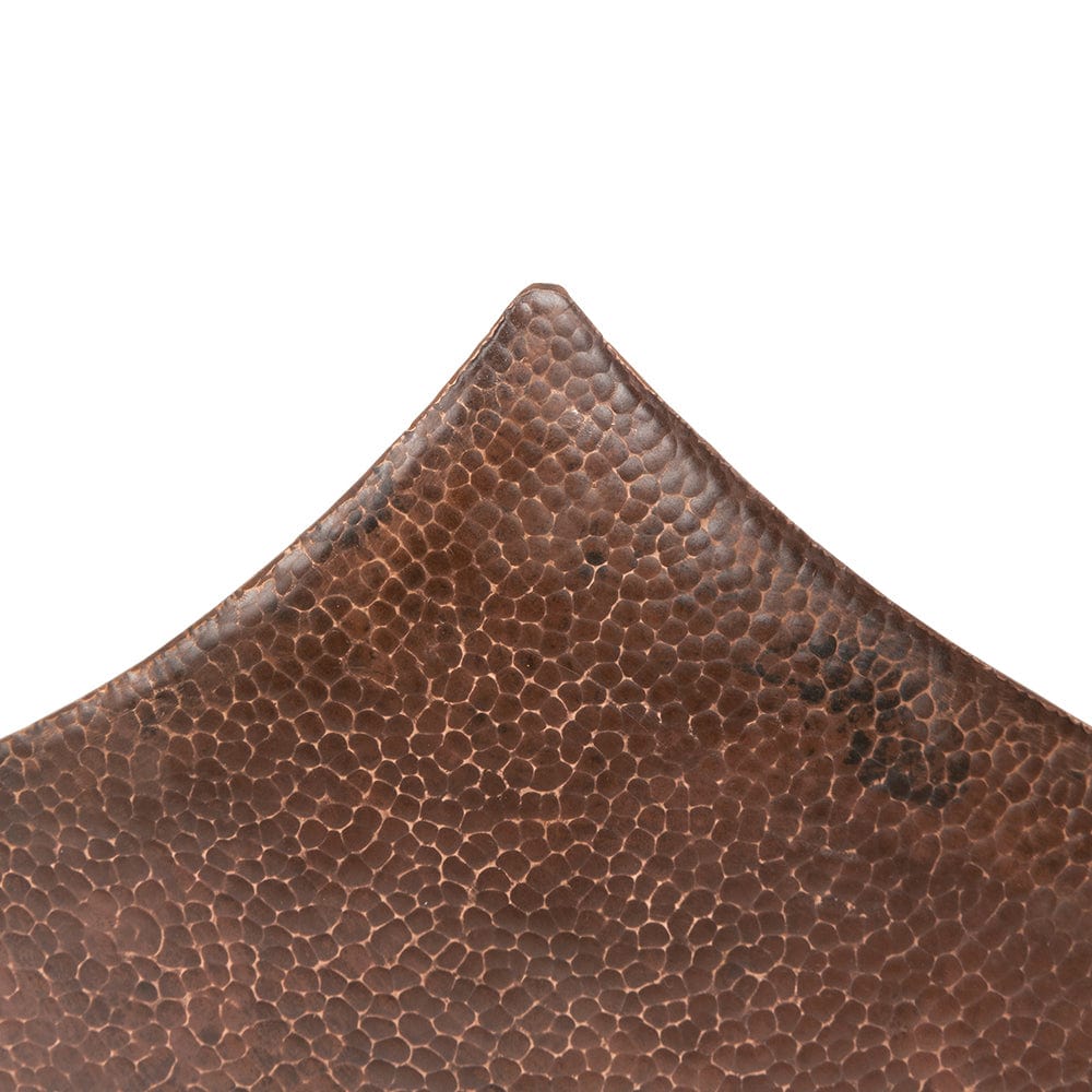 18" Rectangle Modern Slope Hammered Copper Sink alt 0