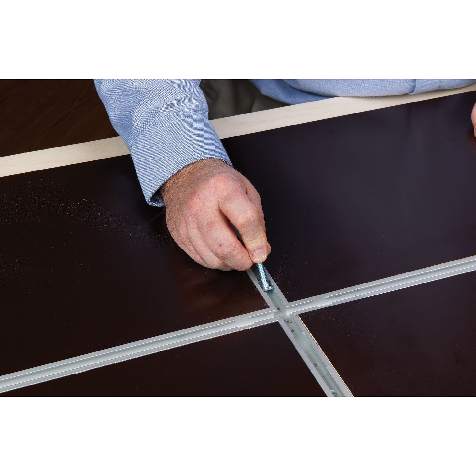 Standard 1/4" T-Track Cross Junction - 4 Piece alt 0