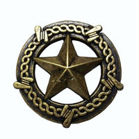 Star with Barbed Wire Knob, Brass Oxide alt 0