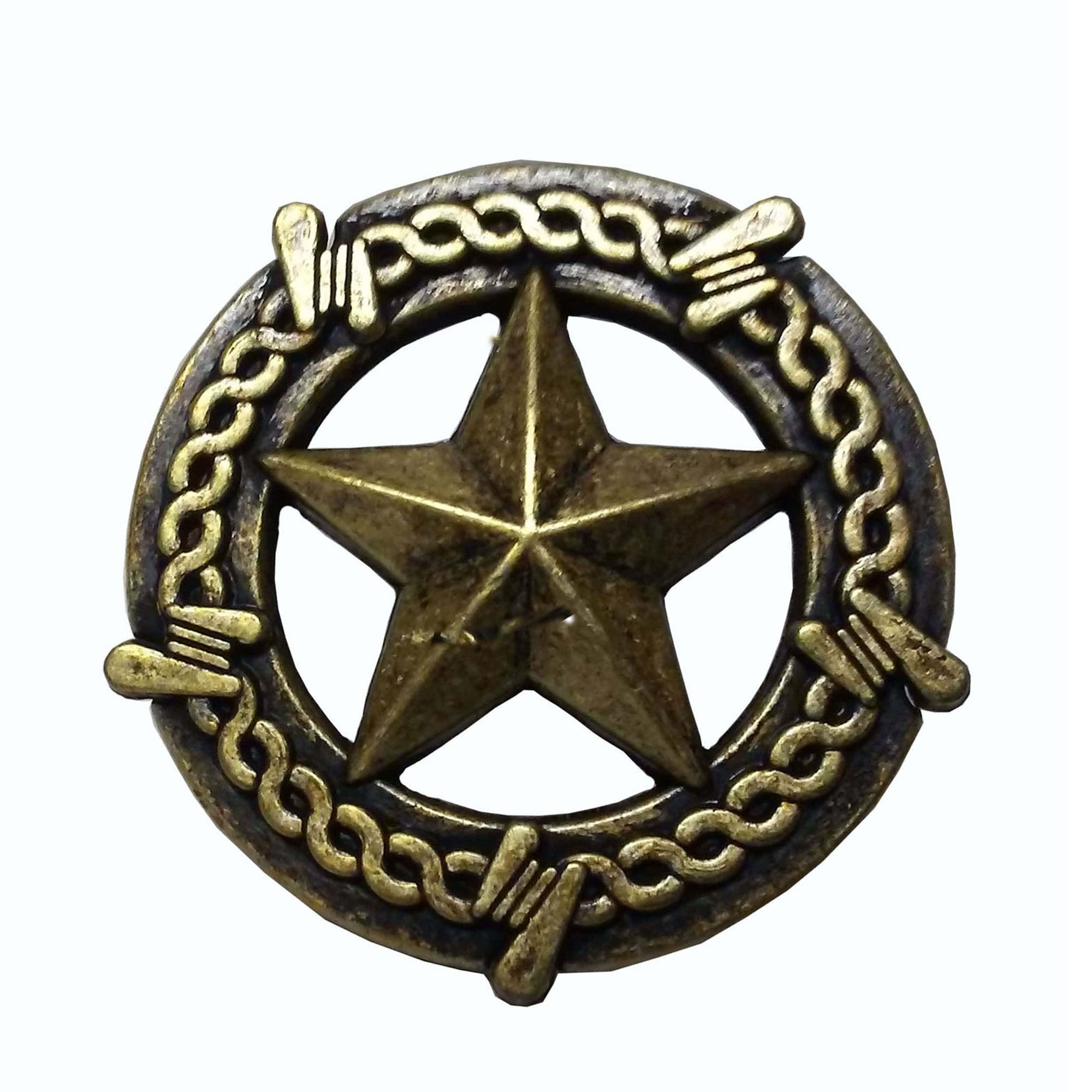 Star with Barbed Wire Knob, Brass Oxide alt 0