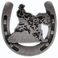 Riding Cowboy Horseshoe Knob, Old Silver alt 0