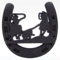 Cowboys Roping Calf Horseshoe Knob, Oil Rubbed Bronze alt 0