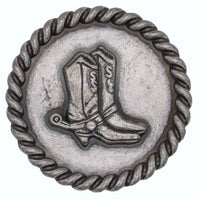 Cowboy Boots with Roped Edge Round Knob, Old Silver alt 0