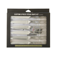 Steak Knife Set for Cutting Steak and Other Meats - 9-3/16" - SS - Unfinished Kit - 6 Piece alt 0