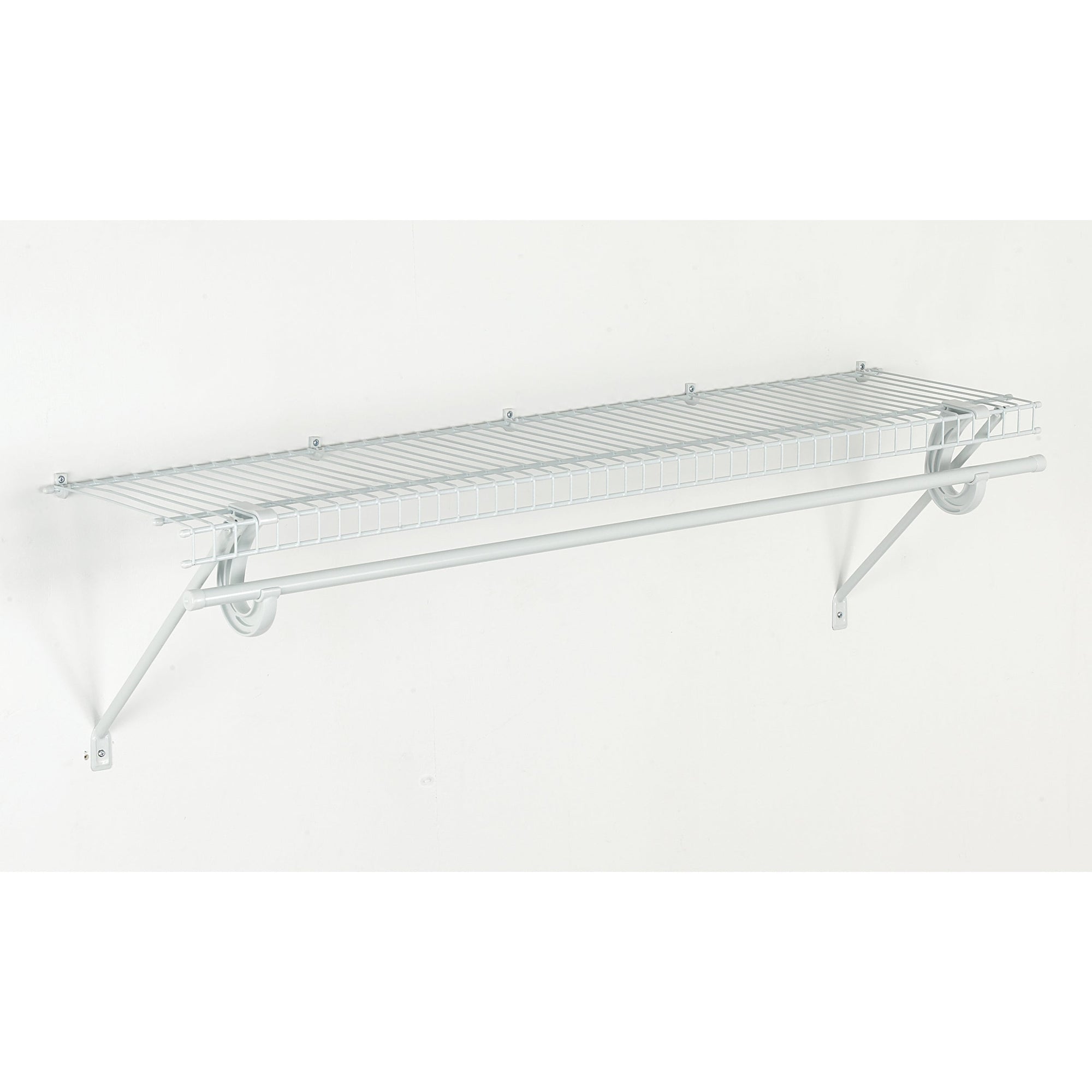 SuperSlide Ventilated Shelf Kit with Hang Rod 48" W x 12" D, White alt 0