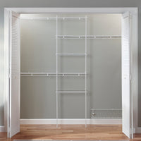 Closet Organizer Kit with Shoe Shelf 5' - 8' W Fixed Mount, White alt 0