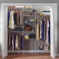 Closet Organizer Kit with Shoe Shelf 5' - 8' W Fixed Mount, White alt 0