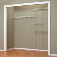 Closet Organizer Kit 5' - 8' W Fixed Mount, White alt 0
