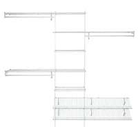 SuperSlide Closet Organizer Kit with Shoe Shelf 5' - 8' W Fixed Mount, White alt 0