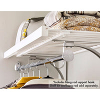 Premium Wood Shelf Hang Rod Support, Satin Nickel alt 0