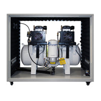 4HP 20 Gallon Oil-Free Compressor with Air Drying System and Auto Drain Valve in Soundproof Cabinet alt 0