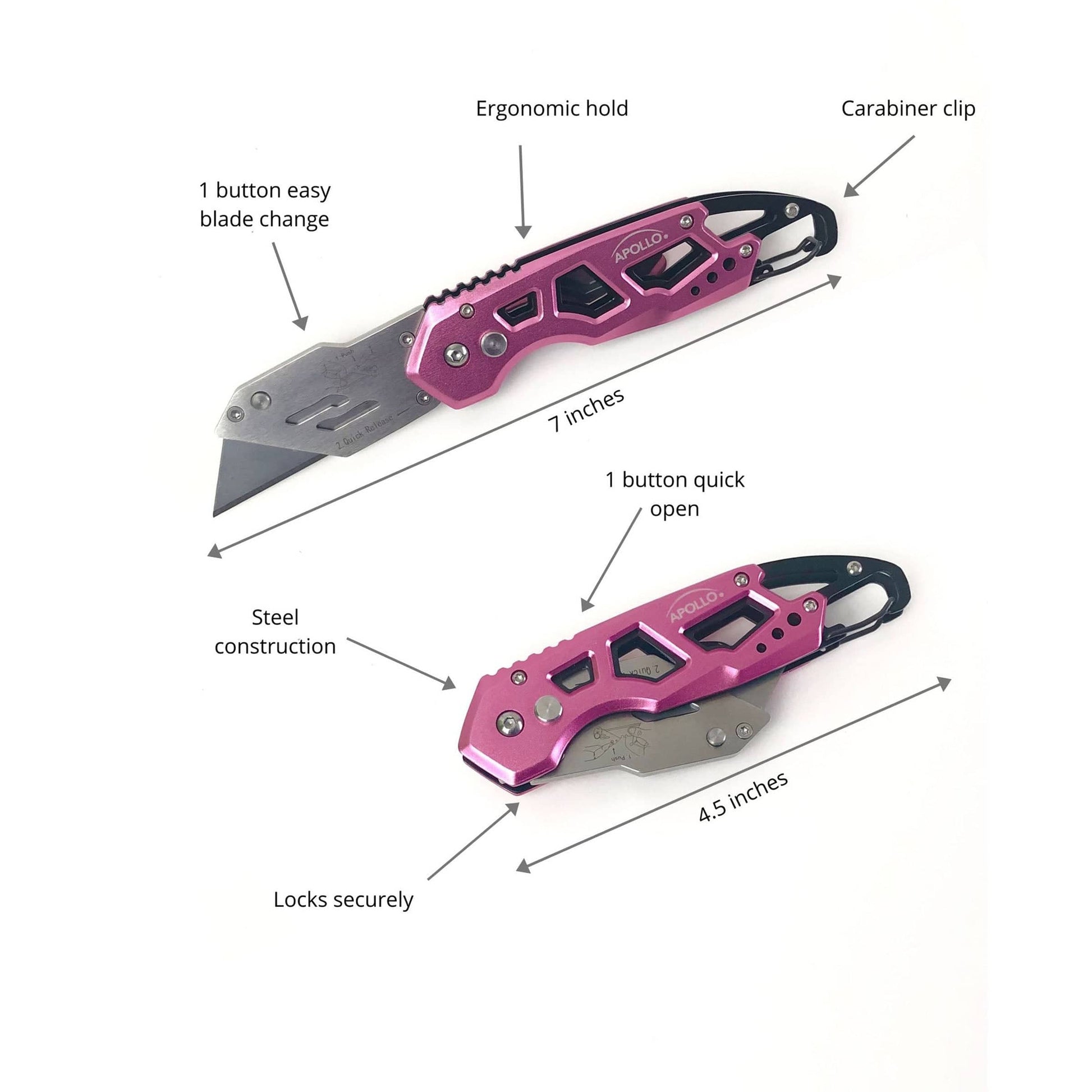 Foldable Knife - Pink alt 0
