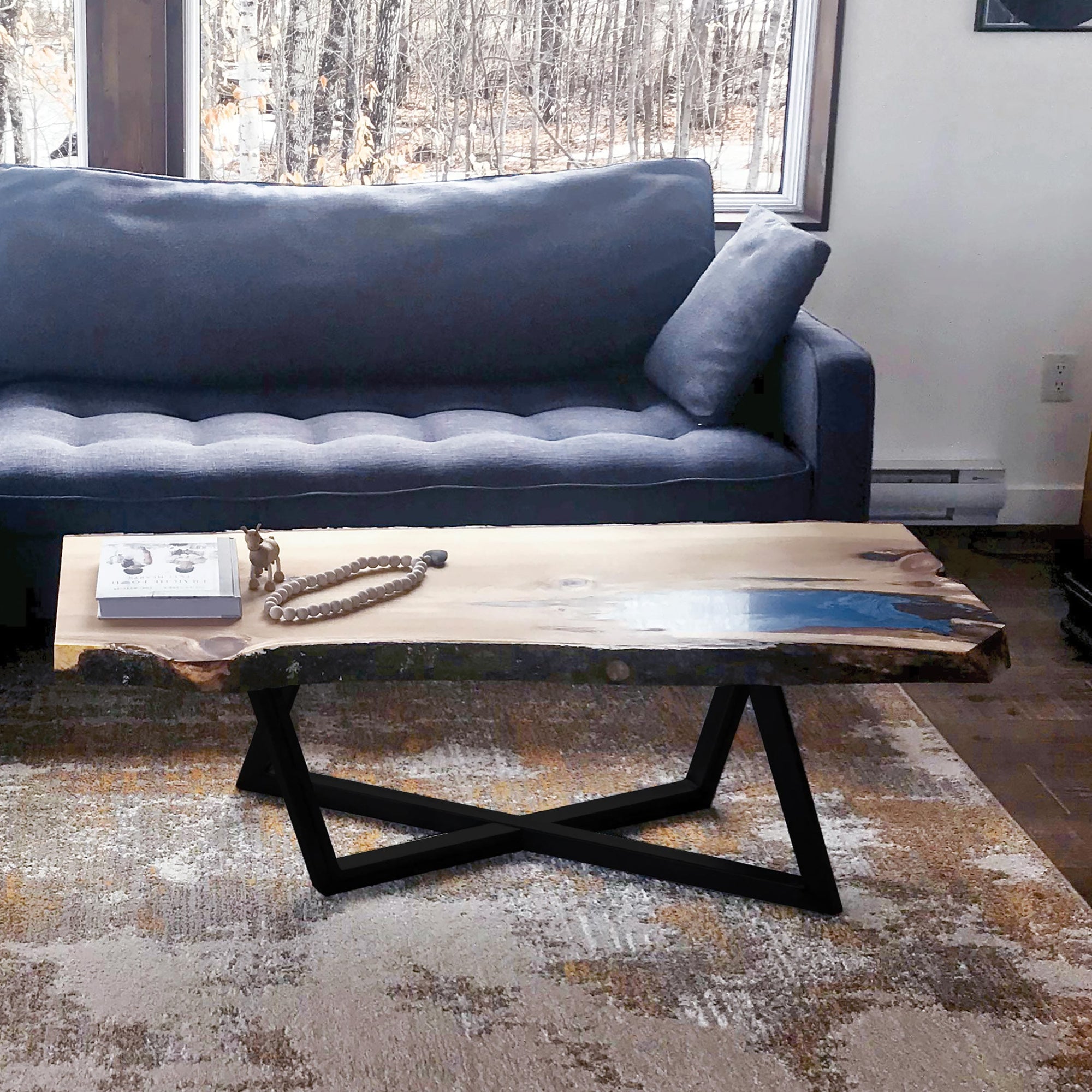 Rhombus Slab Leg Set 15.5" High Black alt 5