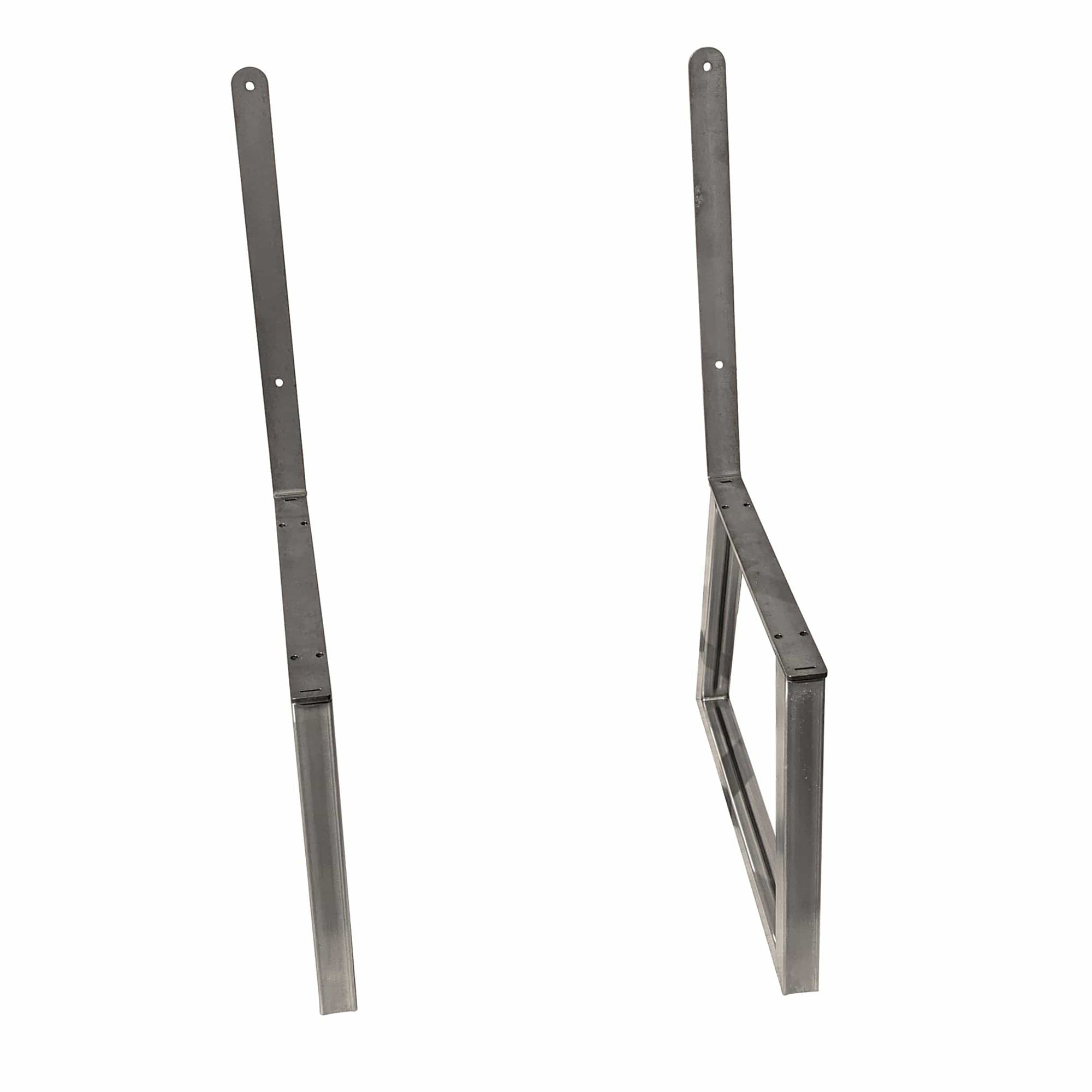 Bench Legs with Back Rest Raw Steel Pair alt 0