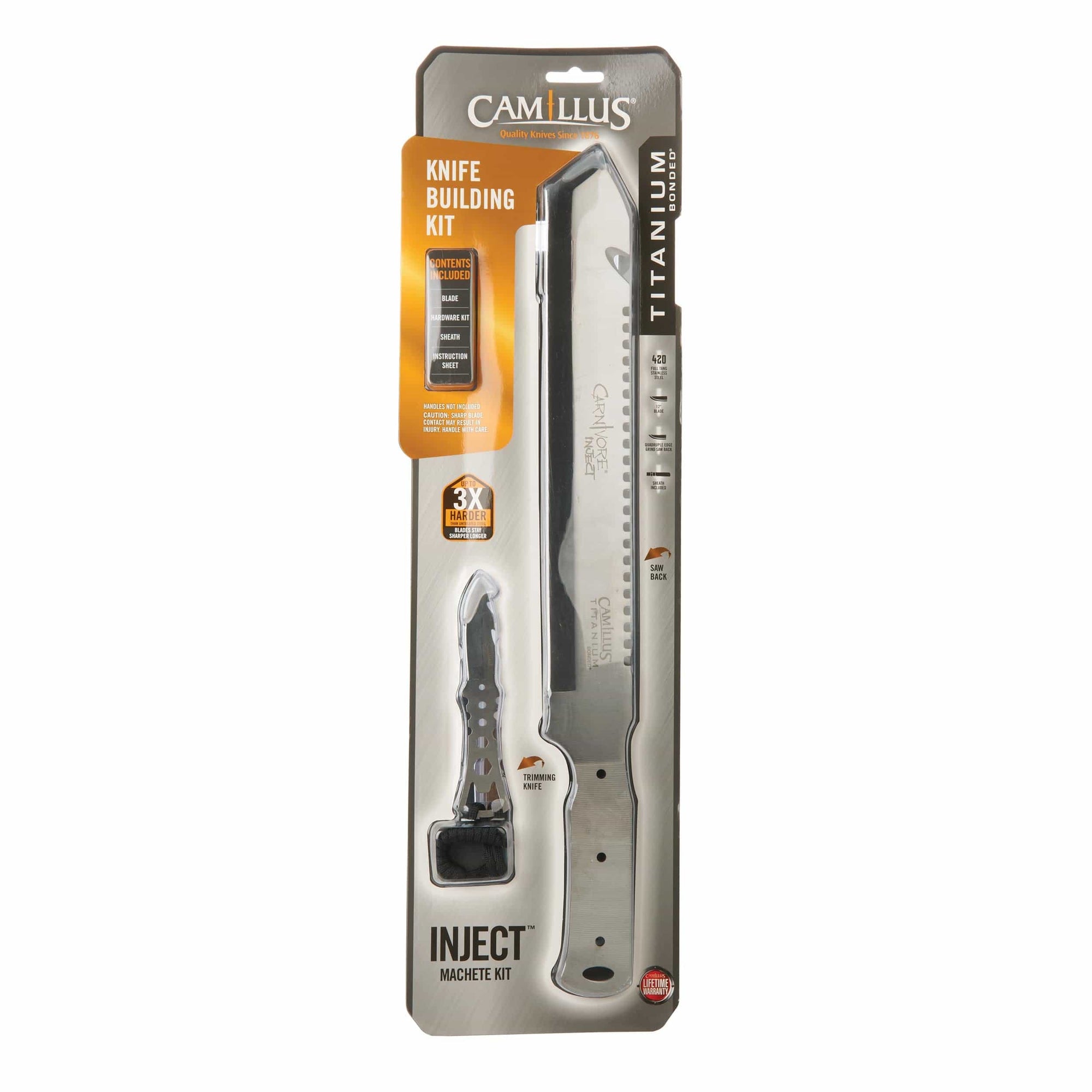 Carnivore Inject Machete with Trimming Knife for Outdoor Use Only - 17-5/8" - Unfinished Kit alt 0