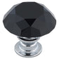 Contemporary Knob, 1-3/16" D, Chrome, Black alt 0