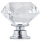 Contemporary Knob, 1-3/16" D, Chrome, Clear alt 0