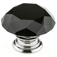 Contemporary Knob, 2" D, Chrome, Black alt 0
