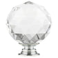 Contemporary Knob, 1-9/16" D, Crystal, Clear, Chrome alt 0