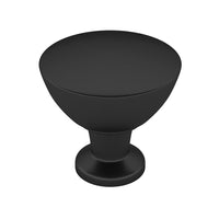 Contemporary Knob, 1-11/32" D, Matte Black