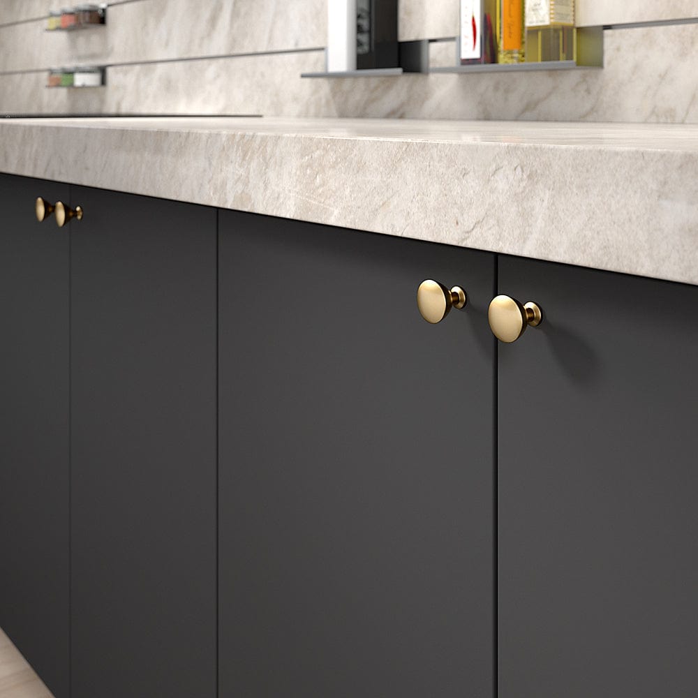 Contemporary Knob, 1-5/16" D, Champagne Bronze