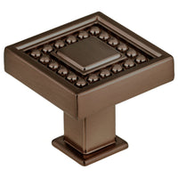 Transitional Knob, 1-5/16" x 1-5/16", Honey Bronze alt 0