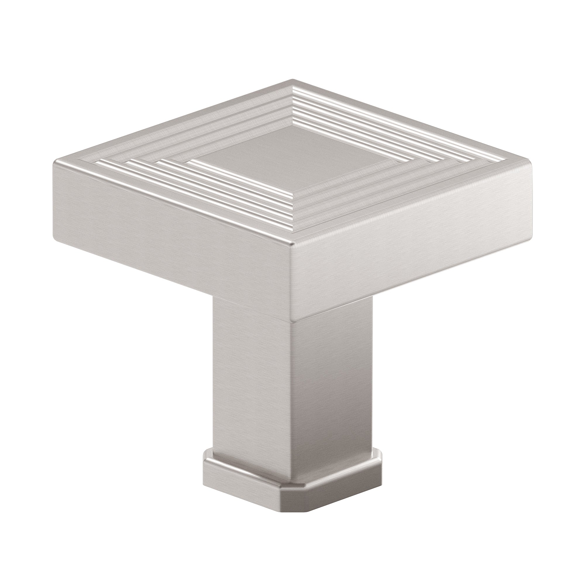 Transitional Knob, 1-3/8" x 1-3/8", Brushed Nickel alt 0