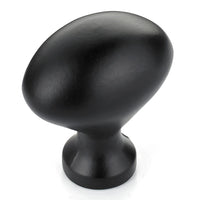 Traditional Knob, 1-3/16" x 25/32", Matte Black alt 0