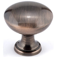 Traditional Knob, 1-3/16" D, Antique Copper alt 0