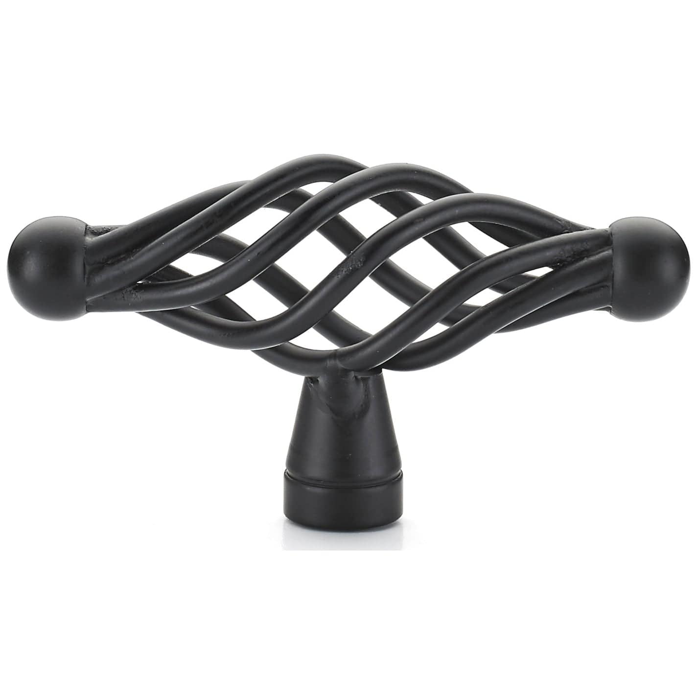 Traditional Knob, 2-23/32" x 25/32", Matte Black alt 0