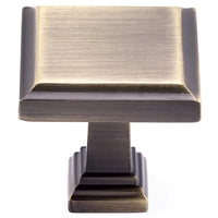 Transitional Knob, 1-1/4" x 1-1/4", Antique English alt 0