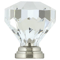 Eclectic Knob, 1-1/4" D, Clear, Brushed Nickel alt 0