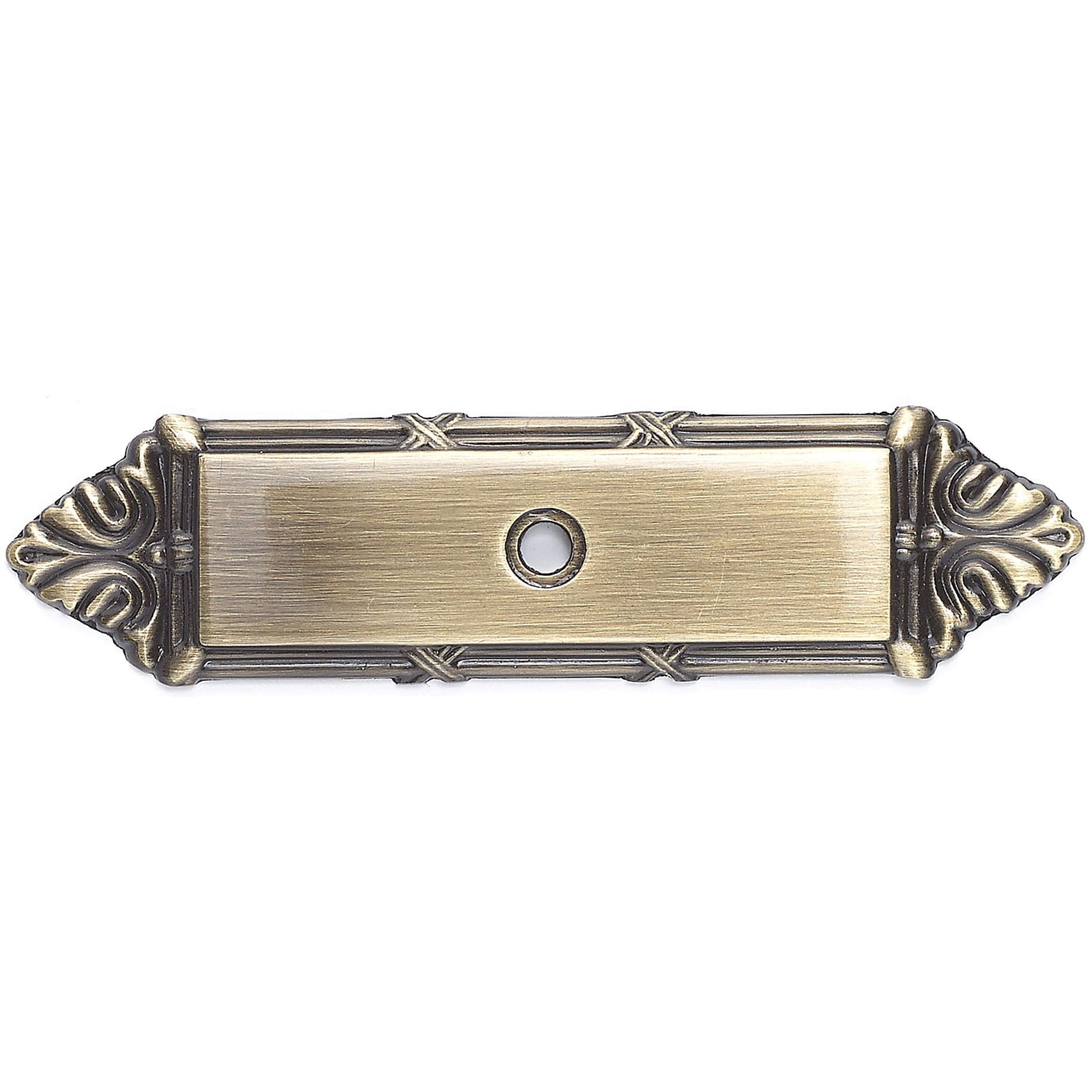 Traditional Backplate for Knob, 4-3/16" x 1-3/32", Antique English alt 0