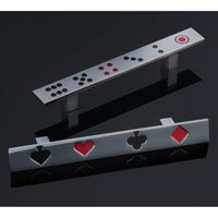 Eclectic Pull, 3-3/4" Center-to-Center, Chrome, Dice Pattern alt 0