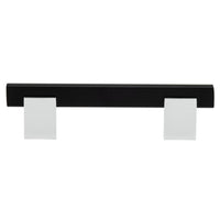Contemporary Pull, 3-3/4" Center-to-Center, Chrome, Matte Black alt 0