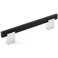 Contemporary Pull, 5-1/16" Center-to-Center, Chrome, Matte Black alt 0